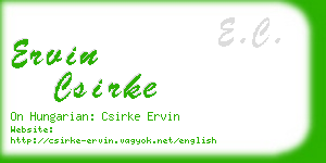 ervin csirke business card